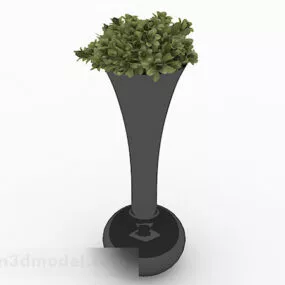 Black Long Neck Vase 3d model