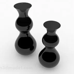 Black Gourd In Ceramic Vase 3d model