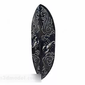 Black Graphic Decor Shield 3d model
