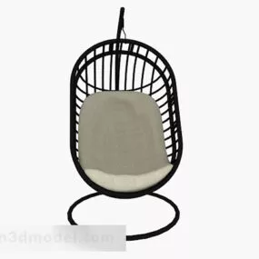 Black Hollowed Out Chair 3d model