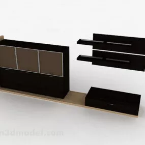 Black Home Cabinet Furniture 3d model