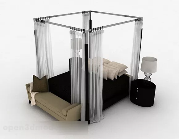 Home Poster Double Bed 3d model Home Poster Double Bed 3d model