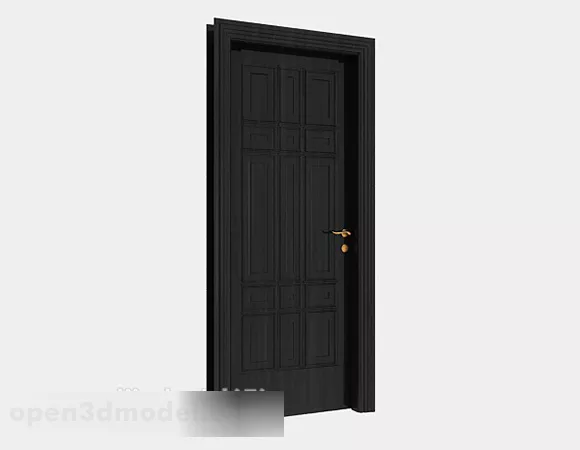 Black Home Room Door 3d model Black Home Room Door 3d model