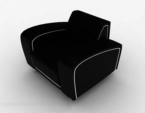 Black Fabric Single Sofa Furniture 3d model Black Fabric Single Sofa Furniture 3d model