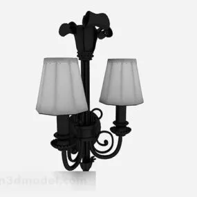 Antique Black Home Wall Light 3d model