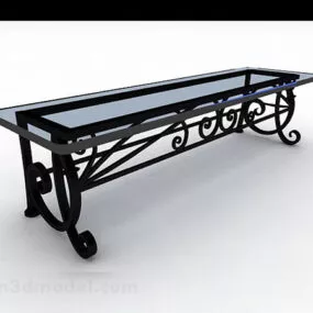 Black Iron Dining Table 3d model