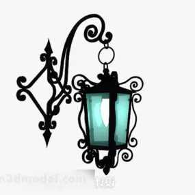 Black Iron Garden Lamp V1 3d model