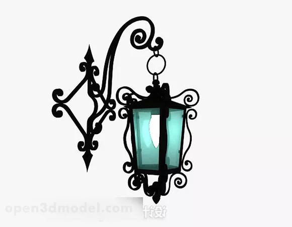 Black Iron Garden Lamp V1 3d model Black Iron Garden Lamp V1 3d model