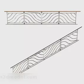 Black Iron Railing Design 3d model