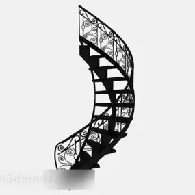 Black Iron Staircase 3d model