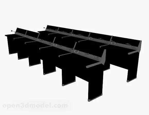 Hall Black Table Furniture 3d model Hall Black Table Furniture 3d model