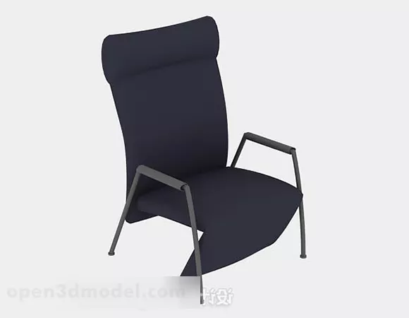 Black Lounge Chair Leather Material 3d model Black Lounge Chair Leather Material 3d model