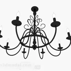 Black Metal Candlestick Chandeliers 3d model
