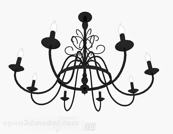 Candlestick Gold Antique Stand 3d model