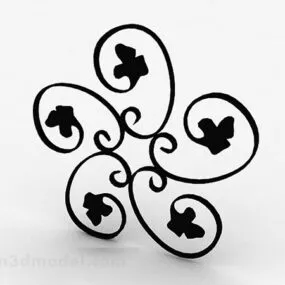 Black Metal Decorative Iron Flower 3d model