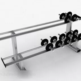 Sport Black Metal Dumbbell 3d model