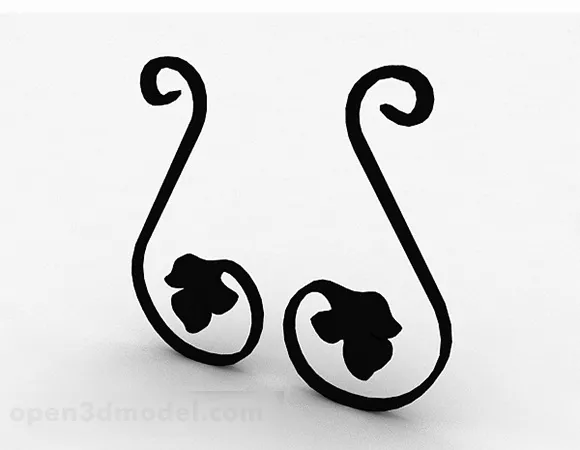Black Metal Home Wrought Iron 3d model Black Metal Home Wrought Iron 3d model