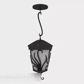 Black Metal Outdoor Chandelier 3d model