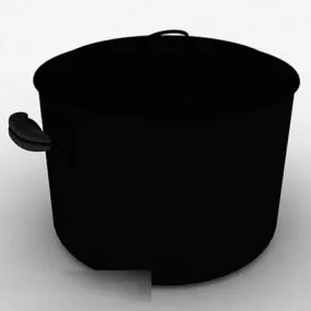 Black Metal Pot 3d model