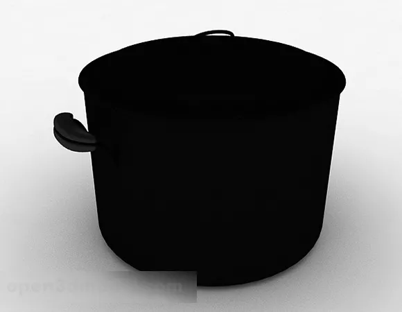 White Flower Pot Tableware 3d model