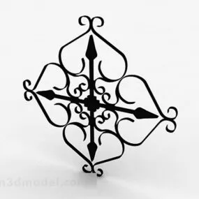 Black Metal Iron Flower Pattern 3d model