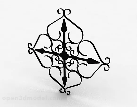Black Metal Iron Flower Pattern 3d model Black Metal Iron Flower Pattern 3d model