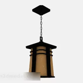 Black Metal Square Chandelier 3d model