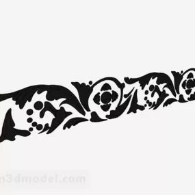 Black Metal Subway Art Iron Flower 3d model