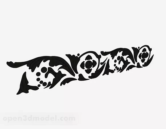 Black Metal Subway Art Iron Flower 3d model Black Metal Subway Art Iron Flower 3d model