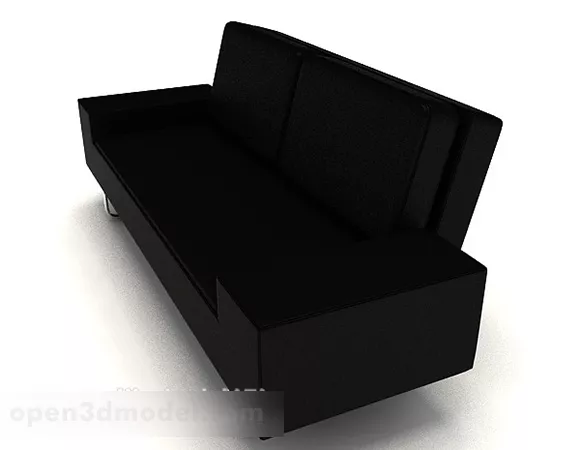 Black Minimalist Business Double Sofa 3d model Black Minimalist Business Double Sofa 3d model