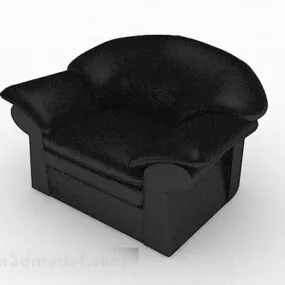 Black Minimalist Business Single Sofa Design 3d model