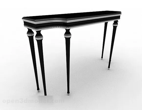 Boutique Bedside Table Carved Style 3d model