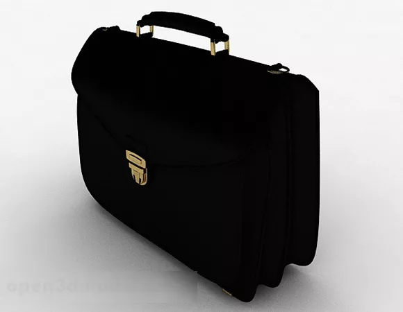 Black Minimalist Handbag Design 3d model Black Minimalist Handbag Design 3d model