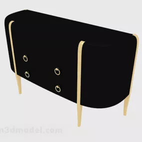 Black Minimalist Office Cabinet 3d model
