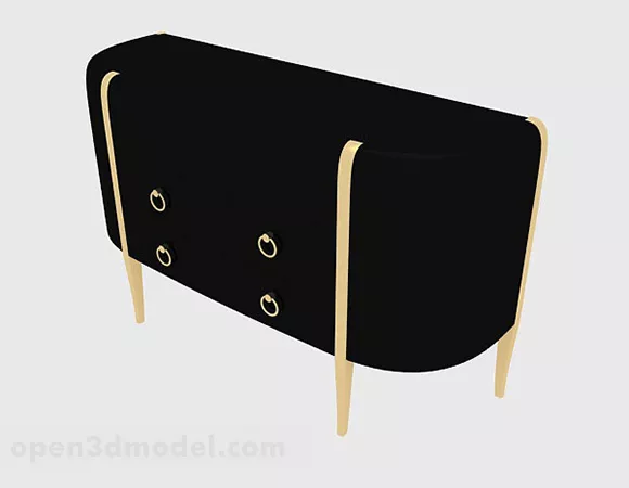 Black Minimalist Office Cabinet 3d model Black Minimalist Office Cabinet 3d model