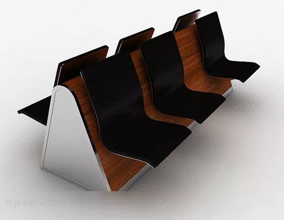 Black Minimalist Public Chair 3d model Black Minimalist Public Chair 3d model