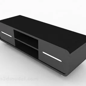 Black Minimalist Tv Cabinet Furniture 3d model