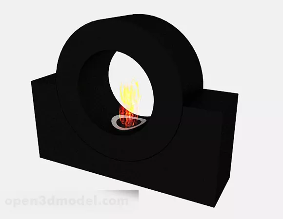 Minimalist Circle Fireplace 3d model Minimalist Circle Fireplace 3d model