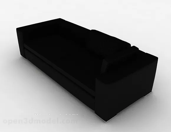 Black Modern Minimalist Double Sofa 3d model Black Modern Minimalist Double Sofa 3d model