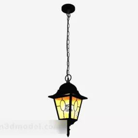 Black Outdoor Chandelier Decor 3d model