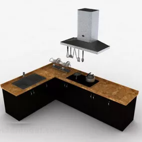 Black Kitchen Cabinet 3d model