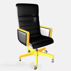 Black Private Office Chair 3d model