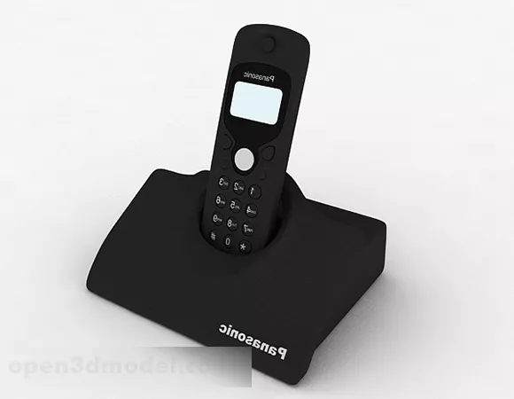 Black Phone With Stand 3d model Black Phone With Stand 3d model