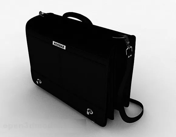 Black Leather Portable Briefcase 3d model Black Leather Portable Briefcase 3d model