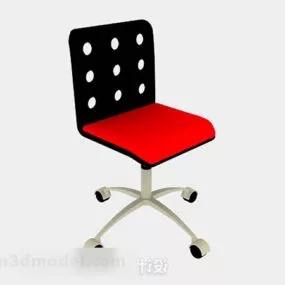 Black Red Modern Lounge Chair 3d model