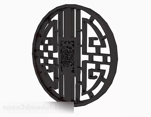 Decorative Circle Gothic Window 3d model