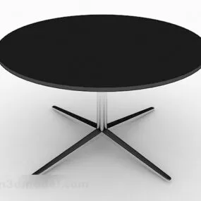 Black Round Minimalist Dining Table 3d model