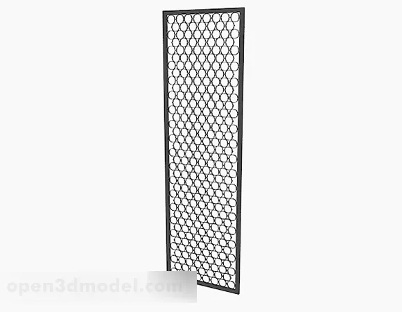 Black Round Pattern Hollow Screen Partition 3d model Black Round Pattern Hollow Screen Partition 3d model