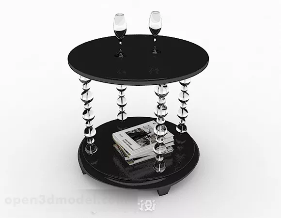 Black Round Small Coffee Table Furniture 3d model Black Round Small Coffee Table Furniture 3d model