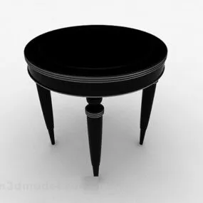 Black Round Stool 3d model